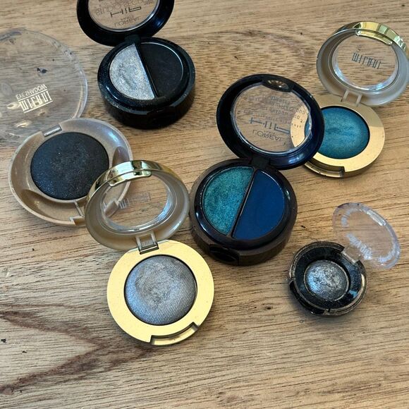 Lot of 6 eyeshadows L'Oreal MILANI Sally silver blue green - Picture 2 of 5